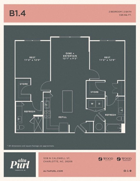 a floor plan of a 2100 sq ft apartment